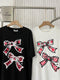 Bow Print Casual T-Shirts